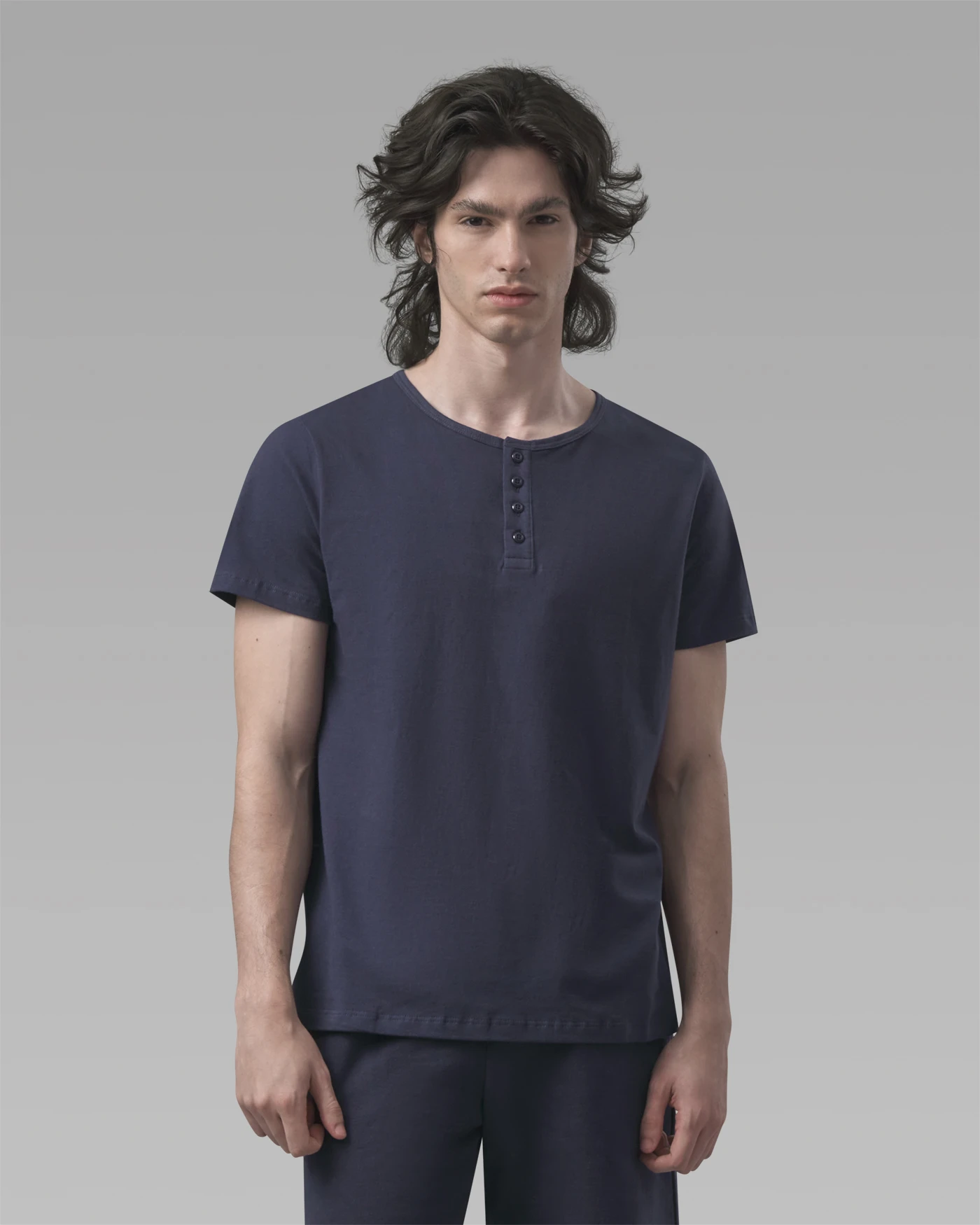 Camiseta azul algodão